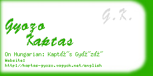 gyozo kaptas business card